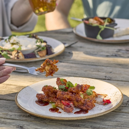New menu Lifestyle image of food on a table outdoors