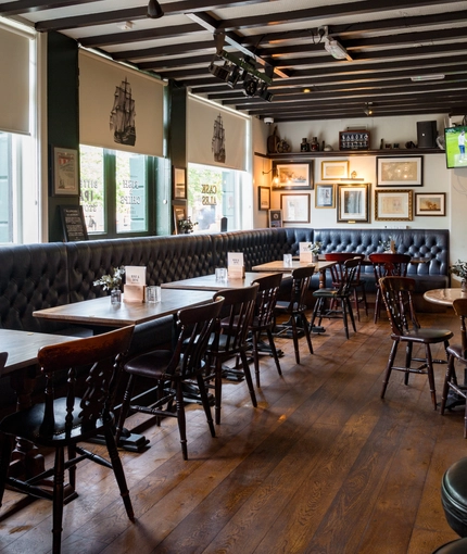 Internal seating area in a pub restaurant