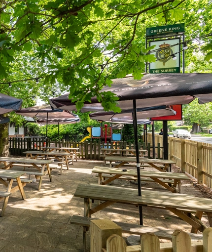 exterior beer garden of the pub