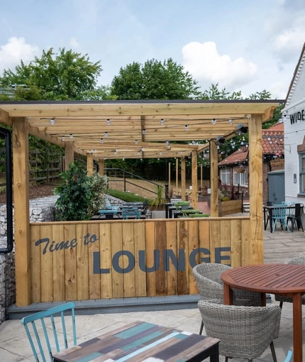 Pub exterior and beer garden