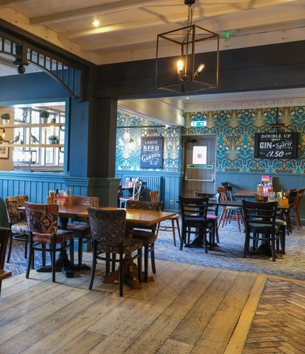 Interior seating  in a pub restaurant