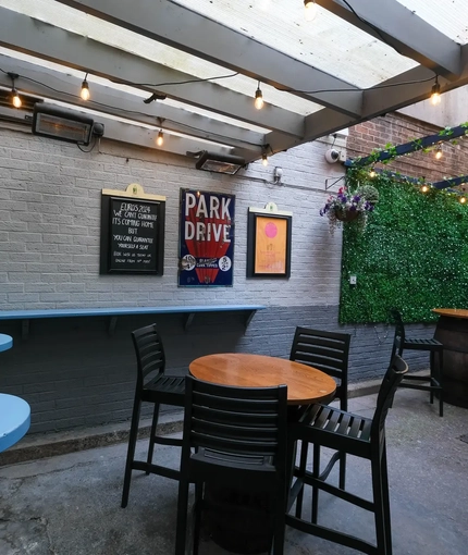Exterior shot of the beer garden