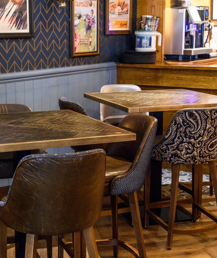 interior seating area of the pub