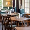A table in the restaurant of Himley House.