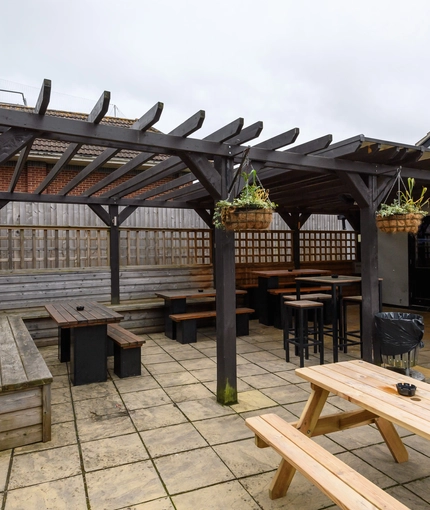 exterior beer garden of the pub