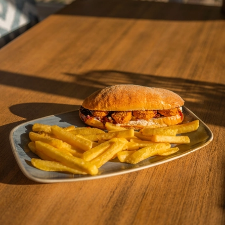 A served main of a Impossible BBQ Sub available at Hungry Horse venues.