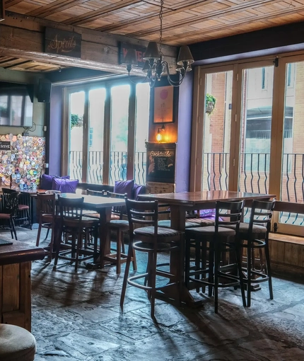 Interior shot of the bar and seating area
