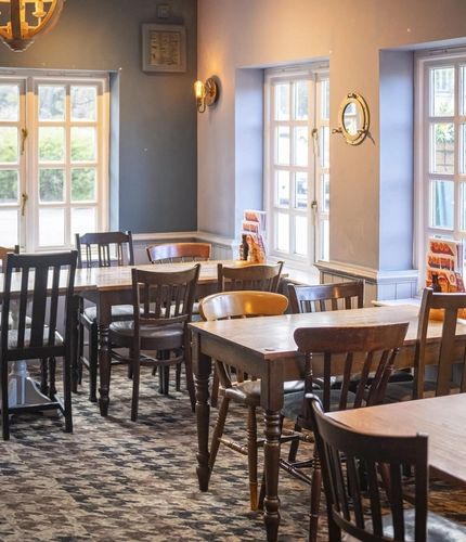 interior seating area of the pub