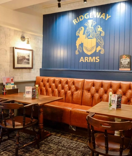 The seating area of the Ridgeway Arms.