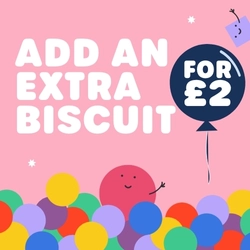 A graphic promoting biscuits at Wacky Warehouse.