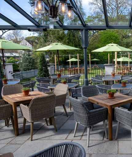 The beer garden of Himley House.
