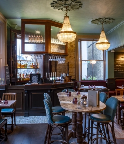 The restaurant at the Zetland Arms.