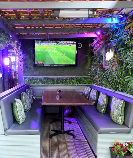 Internal seating area in a pub restaurant