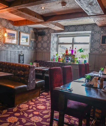 Interior dining area in a pub restaurant
