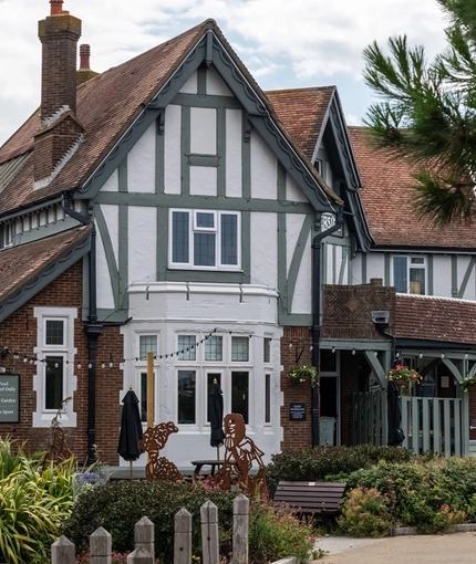 An exterior shot of the venue facade and signage at the Waterside in Shoreham-By-Sea.