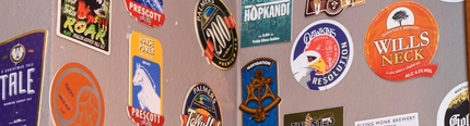 Various beer fonts on the wall