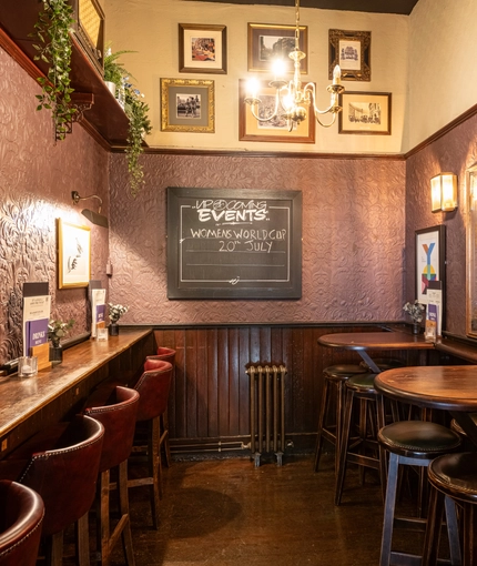 Internal seating area in a pub restaurant