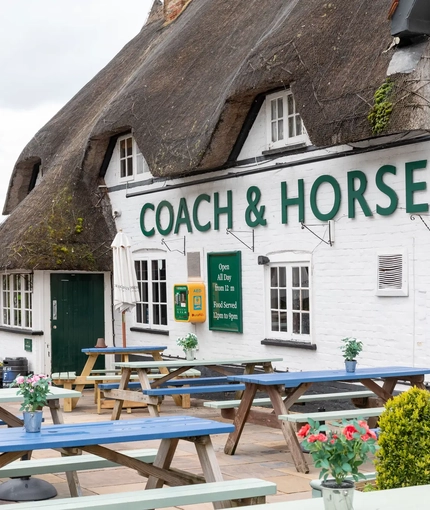 exterior of the pub and beer garden