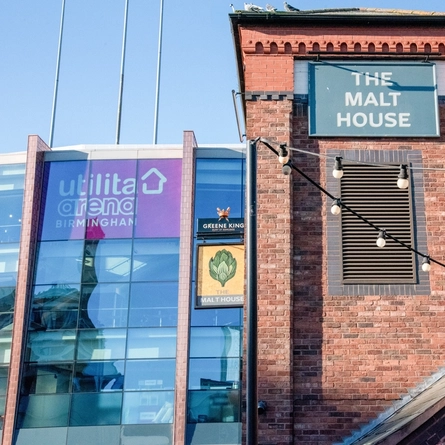 Exterior of venue showing Utilita Facade