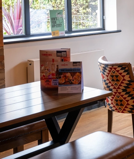 The interior restaurant and seating area at the Hem Health.