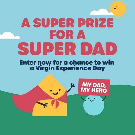 A banner promoting Father's Day at Wacky Warehouse.