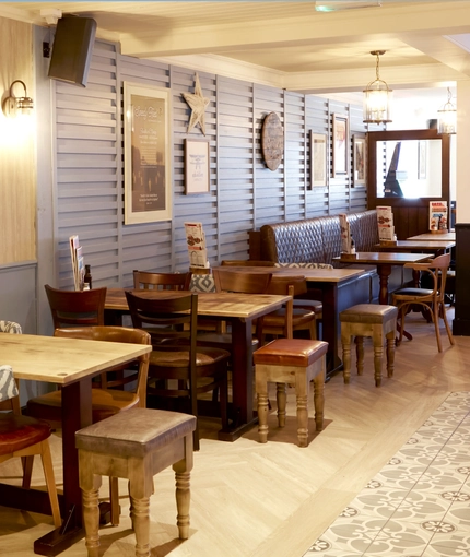 A dining area at the Snipe.