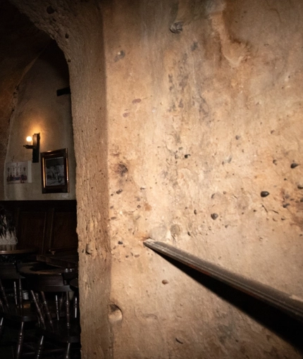 Interior seating at Ye Olde Trip to Jerusalem.