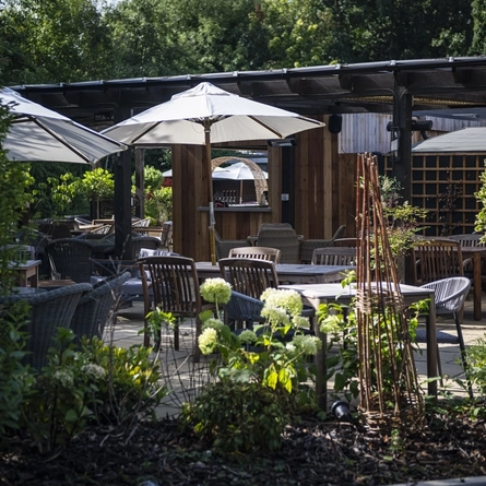 The beer garden at the Britannia.