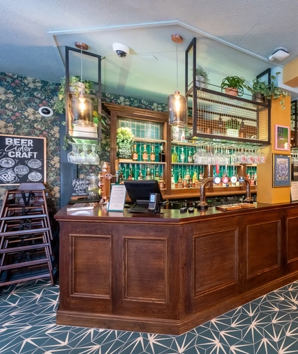 Interior of the venue showing the bar