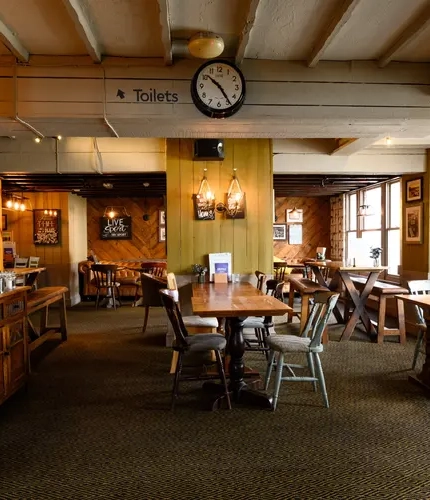 Internal seating area in a pub restaurant