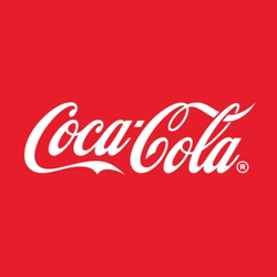 The white Coca-Cola logo on a red background.