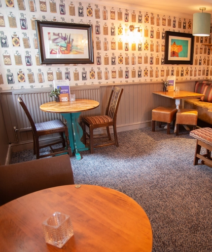 Internal seating area in a pub