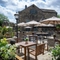 The exterior beer garden and seating area at the Old Mill.