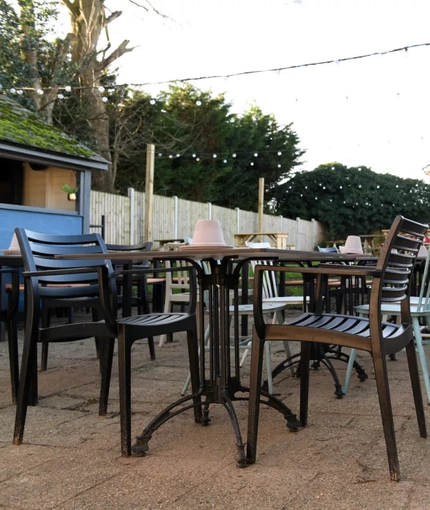 Beer garden outside of a pub