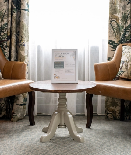 Some chairs in a hotel room at Himley House.