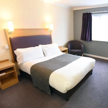 The interior of a hotel room with dressing table at the Royal Oak. 