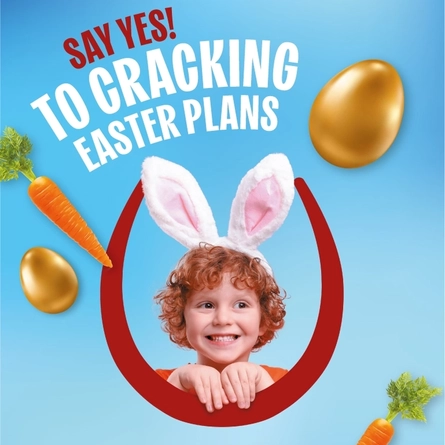 A banner promoting Easter at Hungry Horse venues 'Say yes to cracking Easter plans.' 