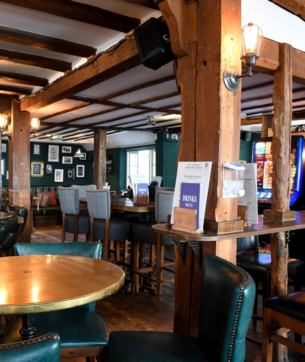 Internal seating area in a pub restaurant