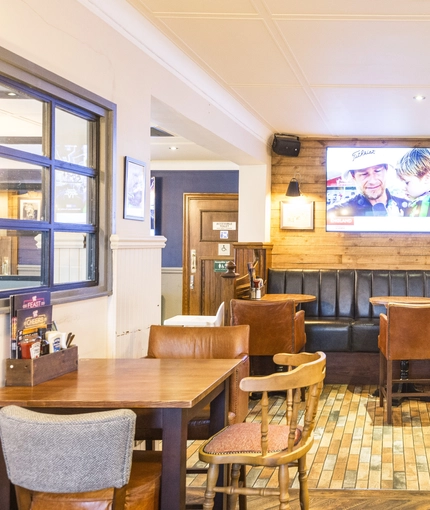 interior restaurant with pub games