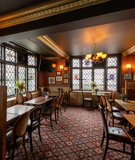 Internal seating area in a pub restaurant