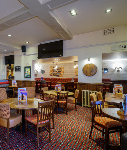 interior of the restaurant with seating area