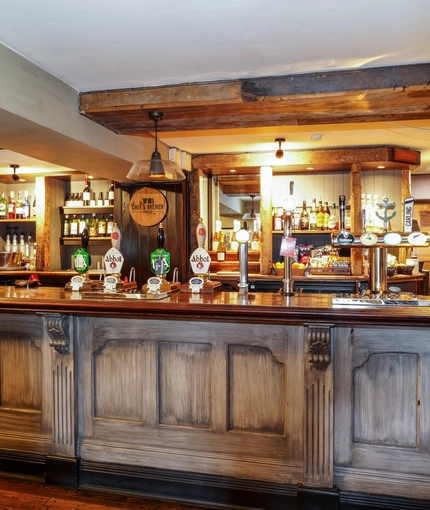 The bar in The Hinderton Arms.