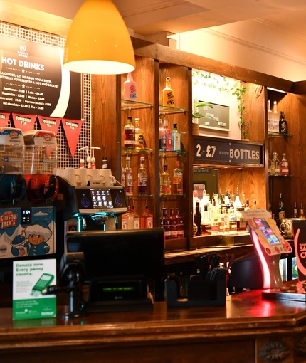 interior bar area of a pub