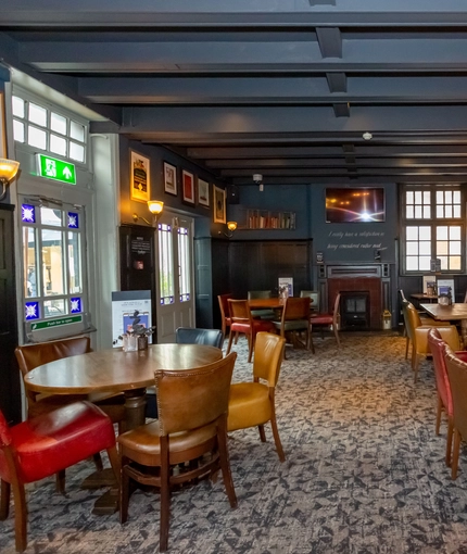 Internal seating area in a pub restaurant