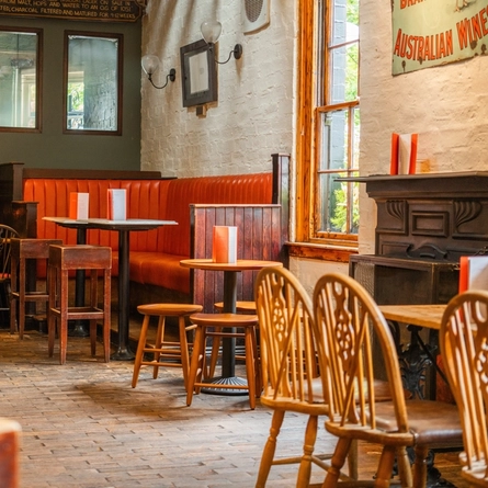 The interior restaurant and seating area at the Ubiquitous Chip.