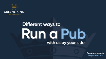 A brochure on 'different ways to run a pub with us by your side' for Pub Partners.
