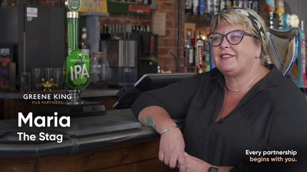 A video front screen showing Maria from The Stag.