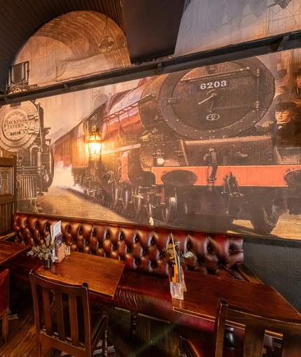Internal seating area in a pub restaurant
