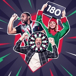 A banner promoting Darts World Champs Event at selected Greene King Sports venues.