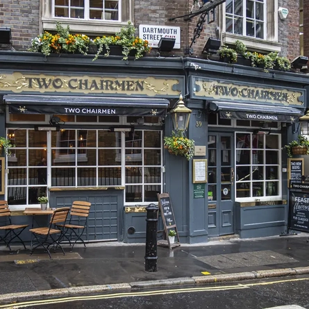 exterior venue with a beer garden